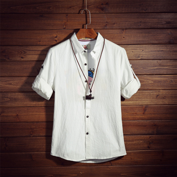 Нов модел мъжка риза с навиващи се ръкави в няколко цвята