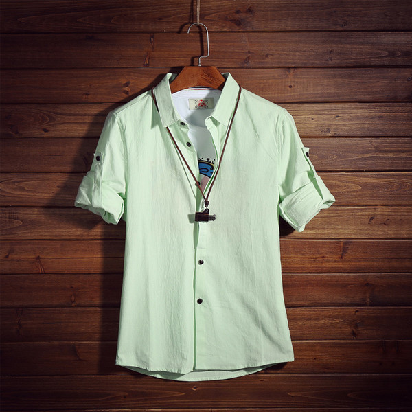 Нов модел мъжка риза с навиващи се ръкави в няколко цвята