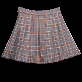 Плисирана и карирана пола-панталон с висока талия