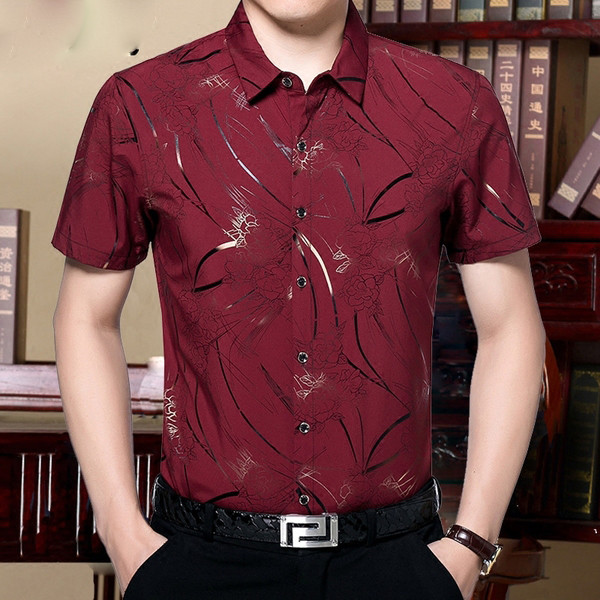 Мъжка риза с къс ръкав в различни цветове