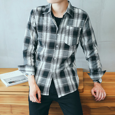 Мъжка риза Slim модел на каре в няколко цвята