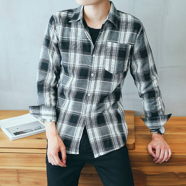 Мъжка риза Slim модел на каре в няколко цвята