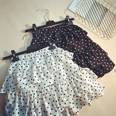 Къса пола на точки в два цвята