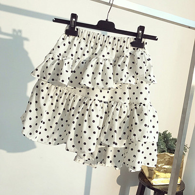 Къса пола на точки в два цвята