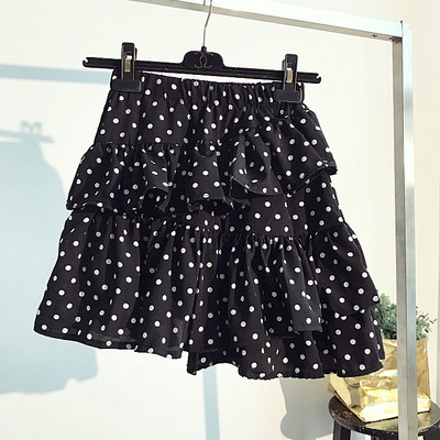 Къса пола на точки в два цвята