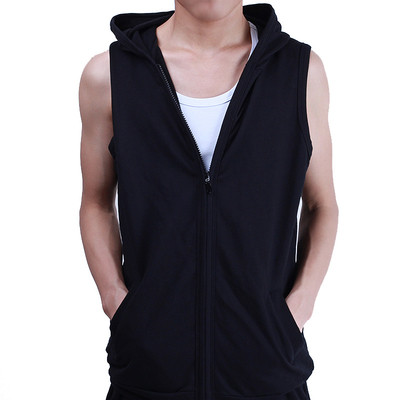 Men`s summer vest with a hood in two colors
