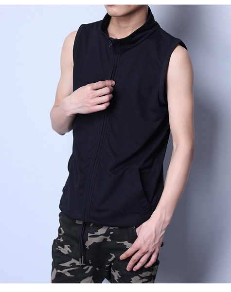 Мъжки летен елек с качулка в два цвята