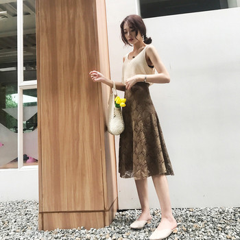 Дълга пола от дантела с висока талия в различни цветове