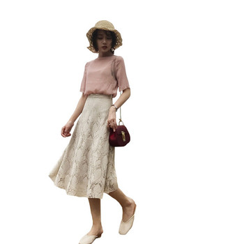 Дълга пола от дантела с висока талия в различни цветове