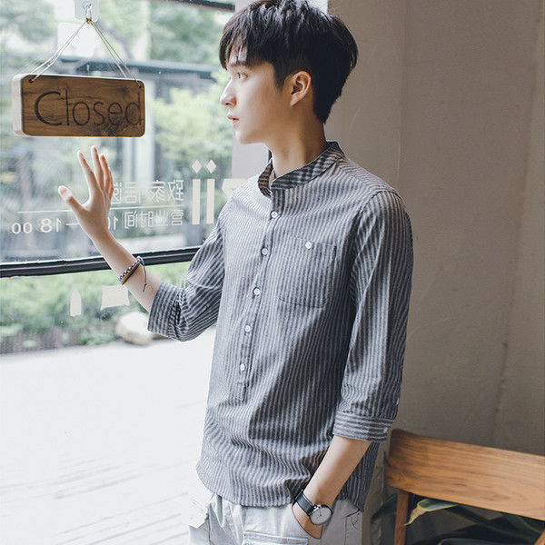 Мъжка спортно-елегантна риза на райе в няколко цвята