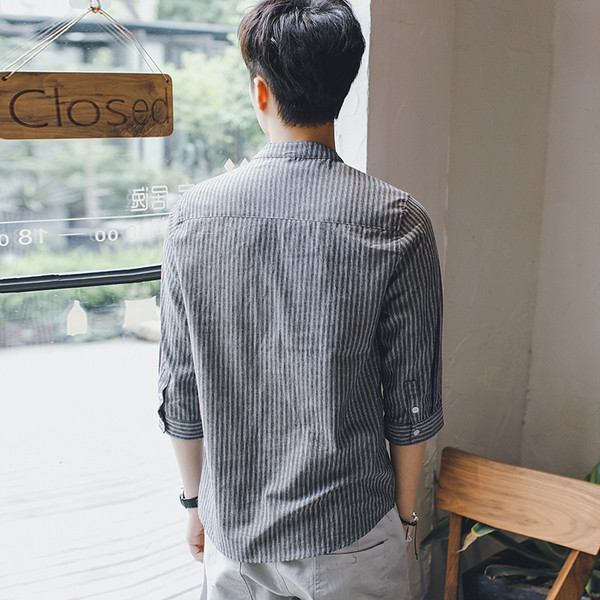 Мъжка спортно-елегантна риза на райе в няколко цвята