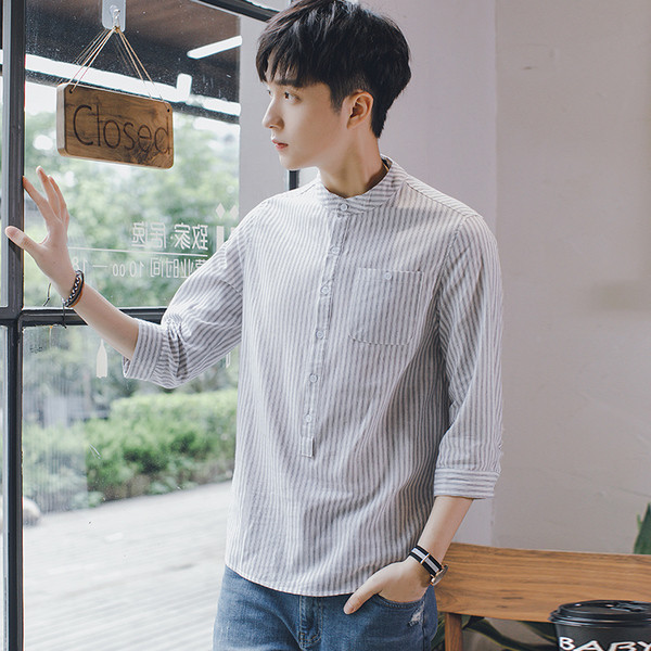 Мъжка спортно-елегантна риза на райе в няколко цвята