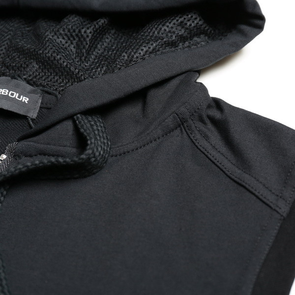 Мъжки спортно-ежедневен елек с качулка в черен цвят