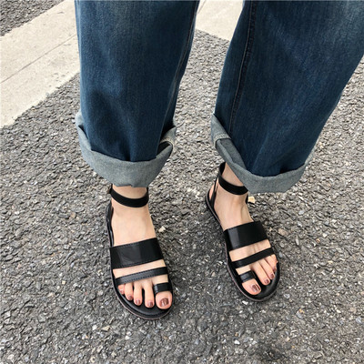 Дамски сандали в два цвята от еко кожа