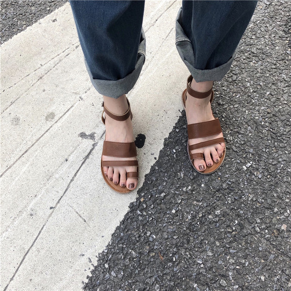 Дамски сандали в два цвята от еко кожа