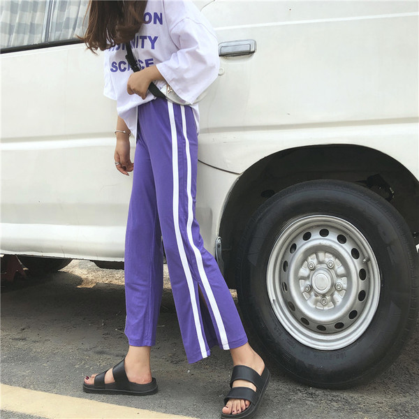 Широк панталон с цепки и кант в различни цветове