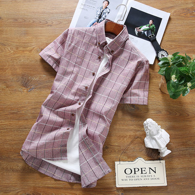 Мъжка памучна риза втален модел в пет цвята