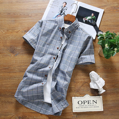 Мъжка памучна риза втален модел в пет цвята