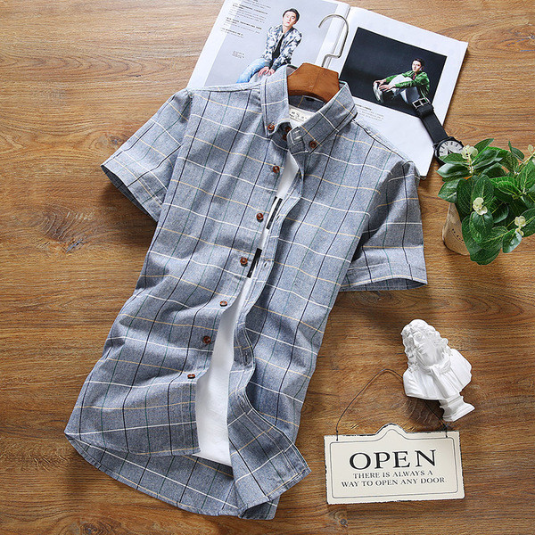 Мъжка памучна риза втален модел в пет цвята