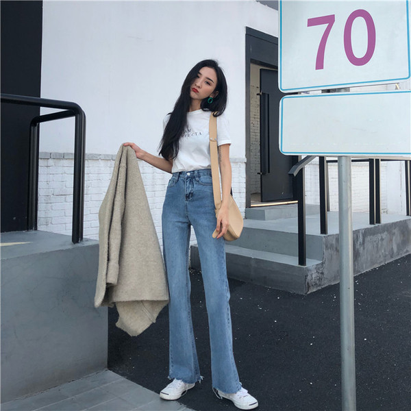 Широки дамски дънки с висока талия