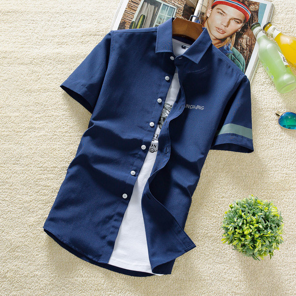 Нова мъжка памучна риза в четири цвята