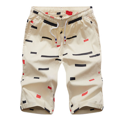 Мъжки къси панталони с цветни мотиви и еластична талия