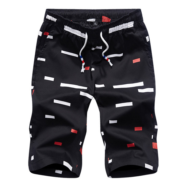 Мъжки къси панталони с цветни мотиви и еластична талия