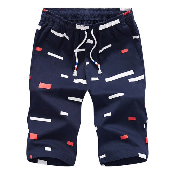 Мъжки къси панталони с цветни мотиви и еластична талия