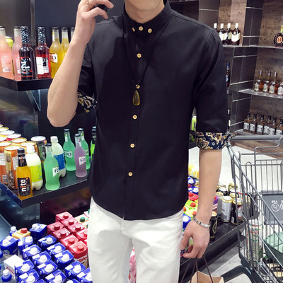 Нов модел мъжка тънка риза с 7/8 ръкав в четири цвята