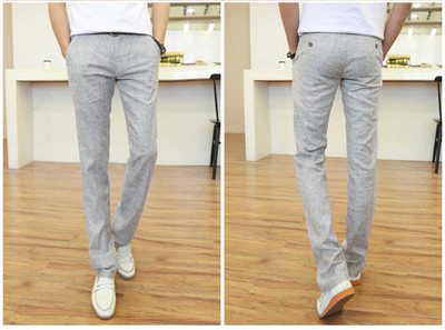 Мъжки тънък летен панталон с висока талия в няколко цвята