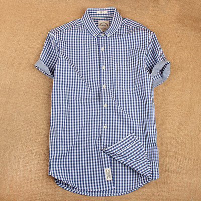 Памучна мъжка риза за лятото с къс ръкав в различни цветове