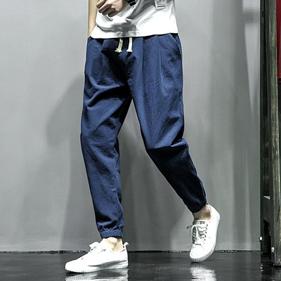 Мъжки тънки панталони широк модел