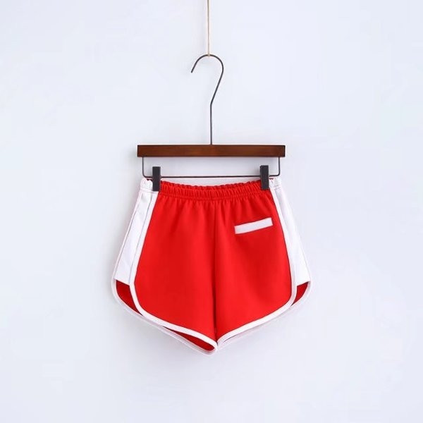 Дамски къси панталони с еластична талия в различни цветове с бял кант