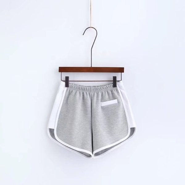 Дамски къси панталони с еластична талия в различни цветове с бял кант