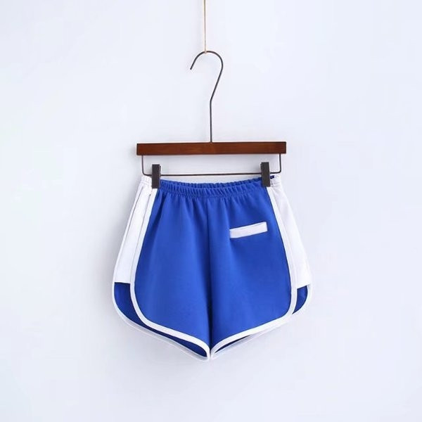 Дамски къси панталони с еластична талия в различни цветове с бял кант