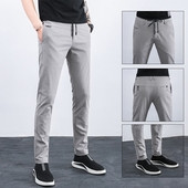 Мъжки стилен панталон в няколко цвята с еластична талия с връзки