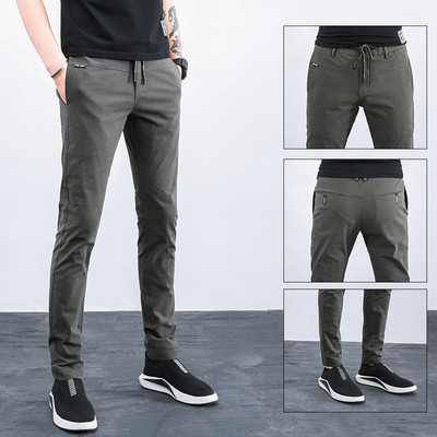 Мъжки стилен панталон в няколко цвята с еластична талия с връзки