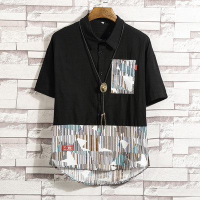 Интересен модл мъжка риза с къс ръкав в два цвята