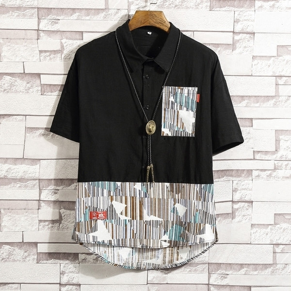 Интересен модл мъжка риза с къс ръкав в два цвята