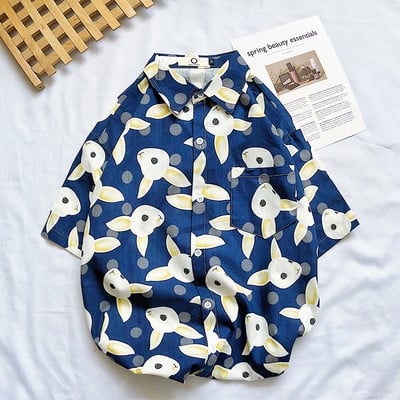 Мъжка лятна риза с апликация в четири цвята