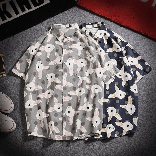 Мъжка лятна риза с апликация в четири цвята