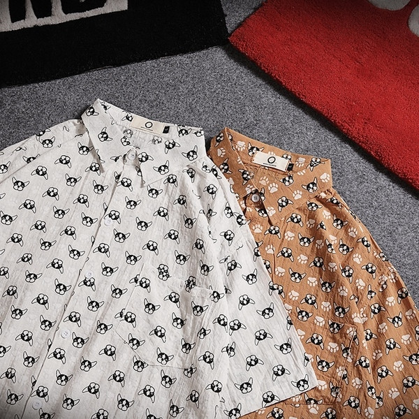 Мъжка риза с апликация и къс ръкав в три цвята