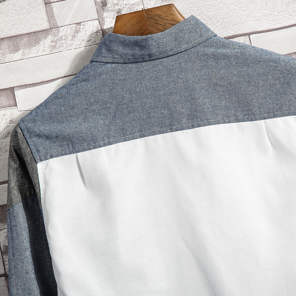 Мъжка памучна риза с дълъг ръкав