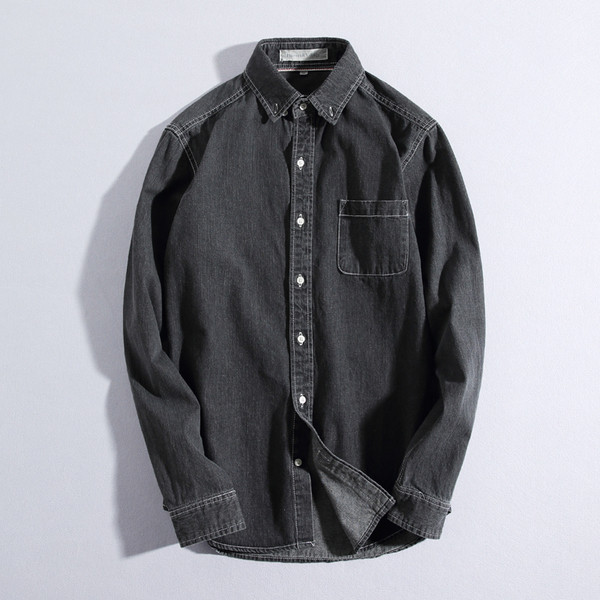 Мъжка дънкова риза с дълъг ръкав в два цвята