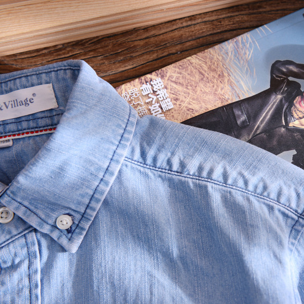 Мъжка дънкова риза с дълъг ръкав в два цвята