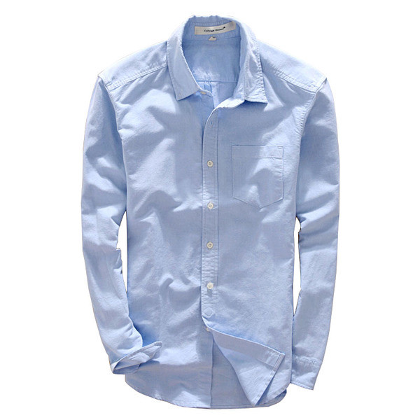 Тънка  мъжка риза с дълъг ръкав в пет цвята