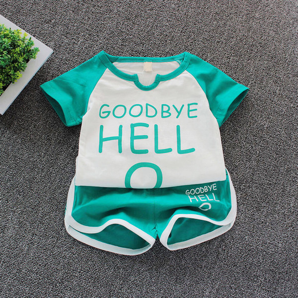 Детски комплект за момчета и момичета в няколко цвята с надпис - два модела