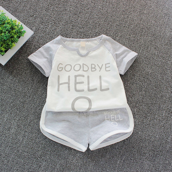 Детски комплект за момчета и момичета в няколко цвята с надпис - два модела