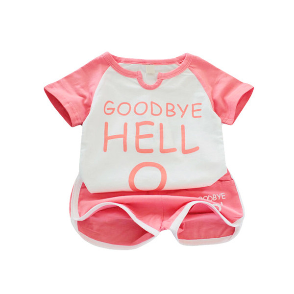 Детски комплект за момчета и момичета в няколко цвята с надпис - два модела