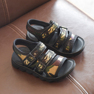 Детски сандали от камуфлаж за момче в три цвята